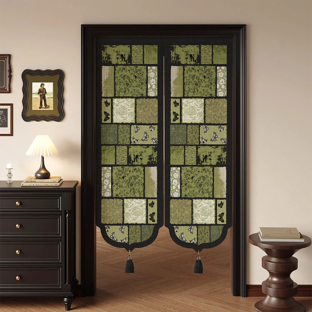 Innovative Ownkoti Retro Patchwork Room Divider Door Curtain Refined
