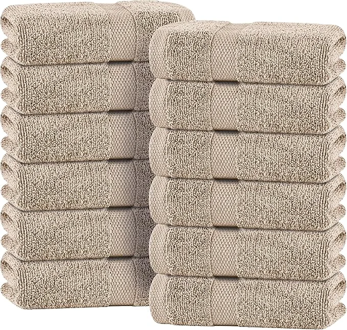 Natural White Classic Wealuxe Taupe Hand Towels High-Grade