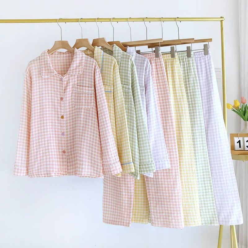 Functional Ownkoti Gingham Pure Cotton Pajama Set Modern