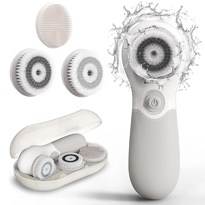 Fine Face Scrubber with 3 Brush Heads 2 Speeds Minimalist