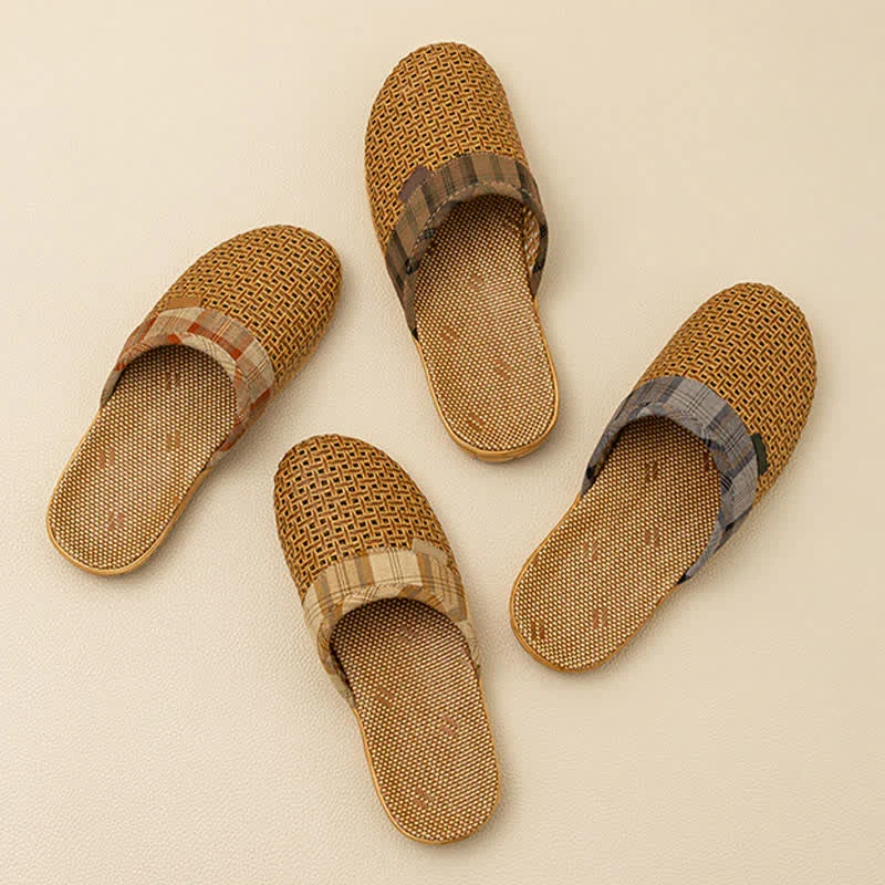 High-End Ownkoti Rattan Odor-Resistant Indoor Slippers Original Design