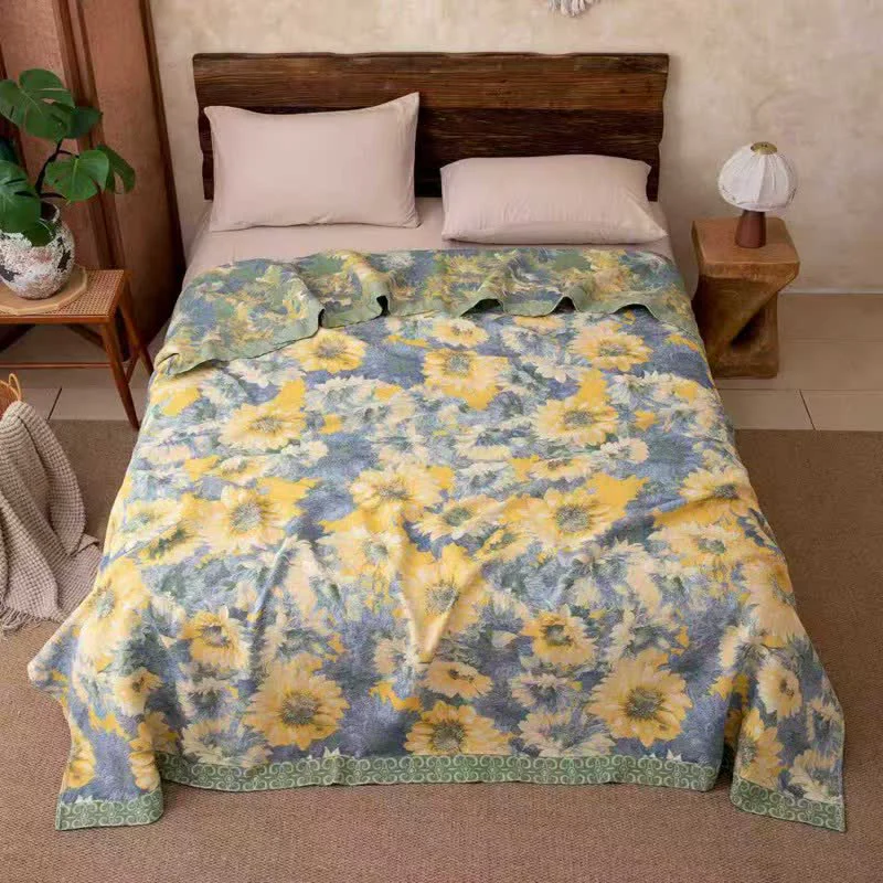 Solid Ownkoti Refresh Sunflower Cotton Gauze Blanket Flexible