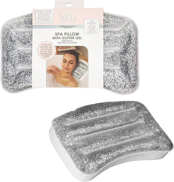 Solid 1pc Spa Pillow Glitter Gel Cooling Bathtub Hot Tub Relaxation Cushion Original Design