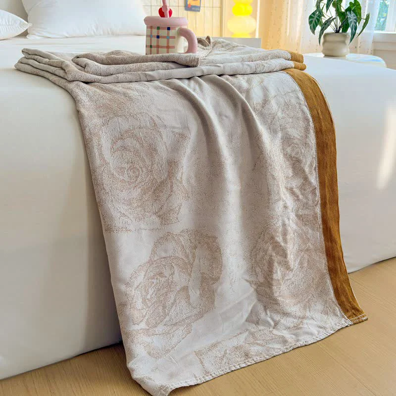 High-End Ownkoti Romantic Rose Bamboo Fiber Summer Blanket Premium