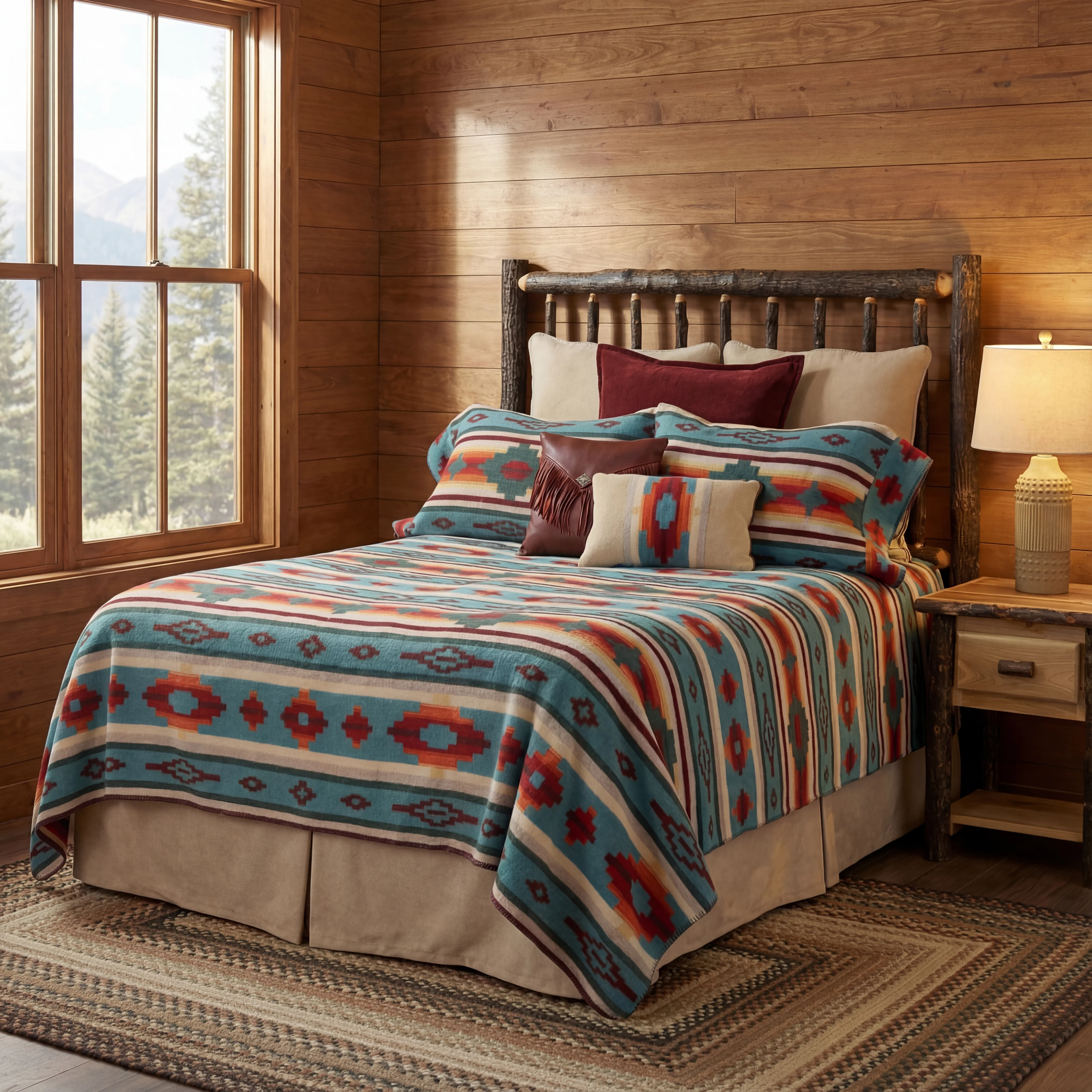 Stylish Crystal Creek III Bedspread Set Environmentally Friendly