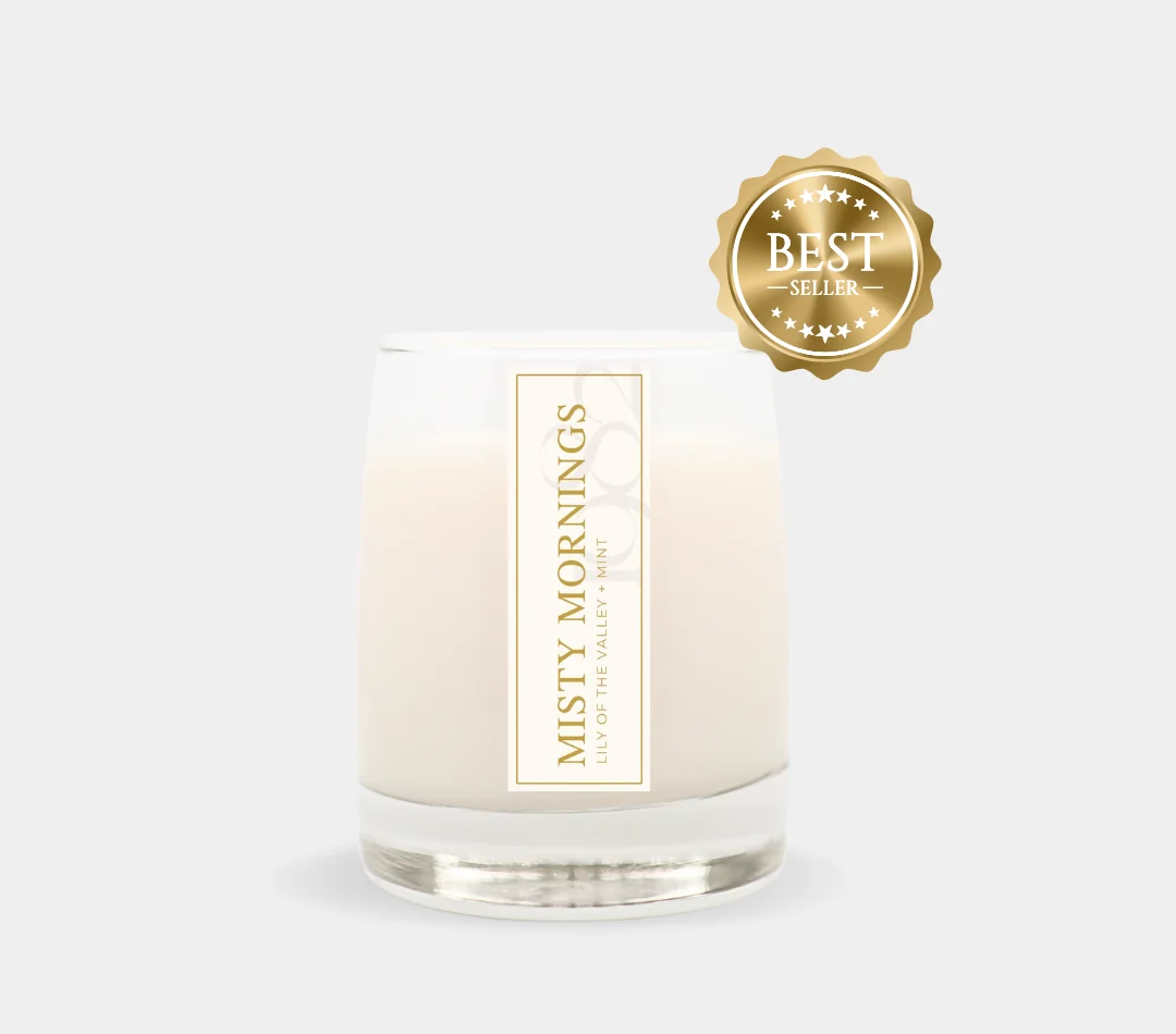 High-End Misty Mornings 8.5 oz Single Wick – Notes Salt Water Morning Dew Lily of the Valley amp Lush Greens User-Friendly