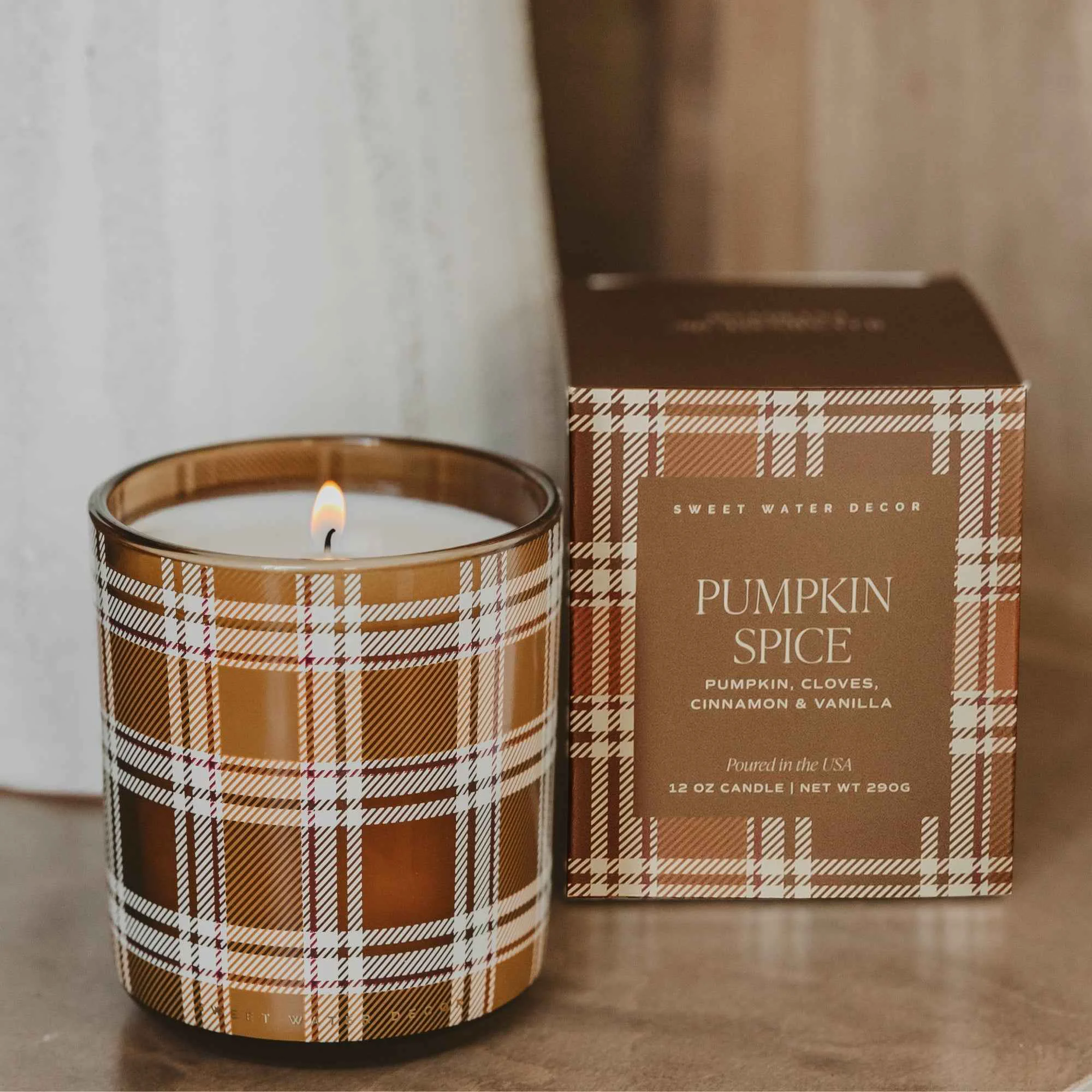 Official Pumpkin Spice Soy Candle – Boxed Tinted Glass Jar – 12 oz High-Grade