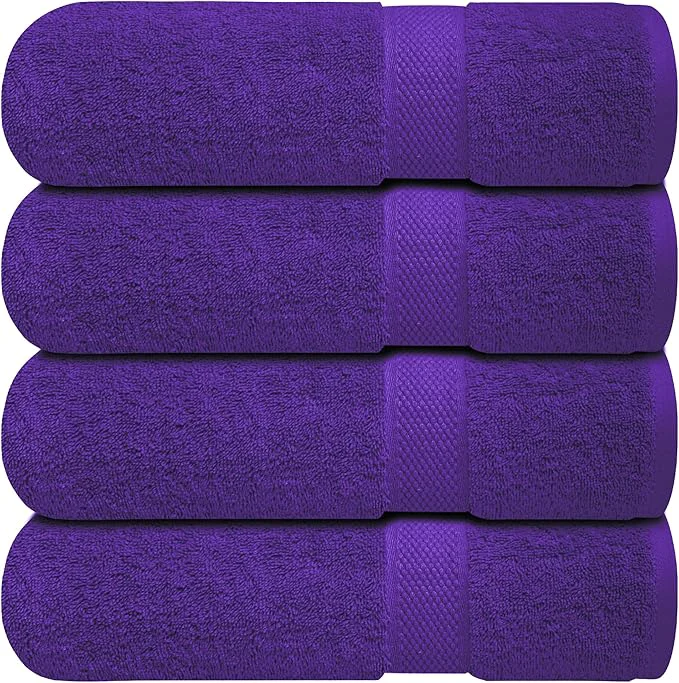 Relaxed Infinitee Xclusives Luxury Ring-Spun Cotton Bath Towels Set of 4 – Soft Comfortable