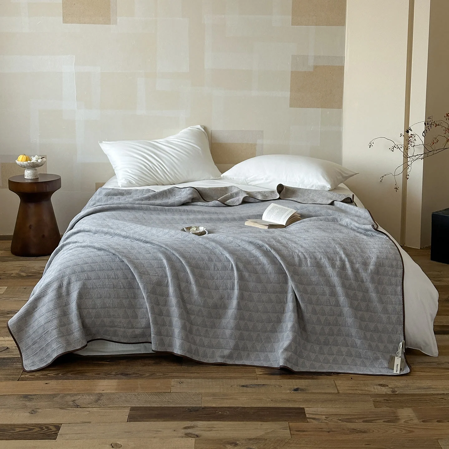 Breathable Ownkoti Neutral Minimalist Geometric Diamond Cotton Quilt Secure