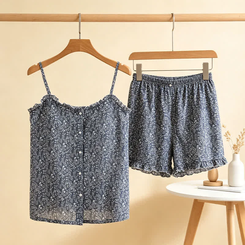 Trusted Ownkoti Floral Cotton Ruffle Cami Women 39 s Pajamas Official