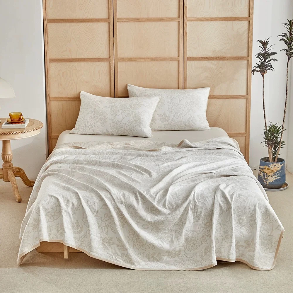 Responsible Ownkoti Elegant Cotton Peony Jacquard Bedding Set First-Class
