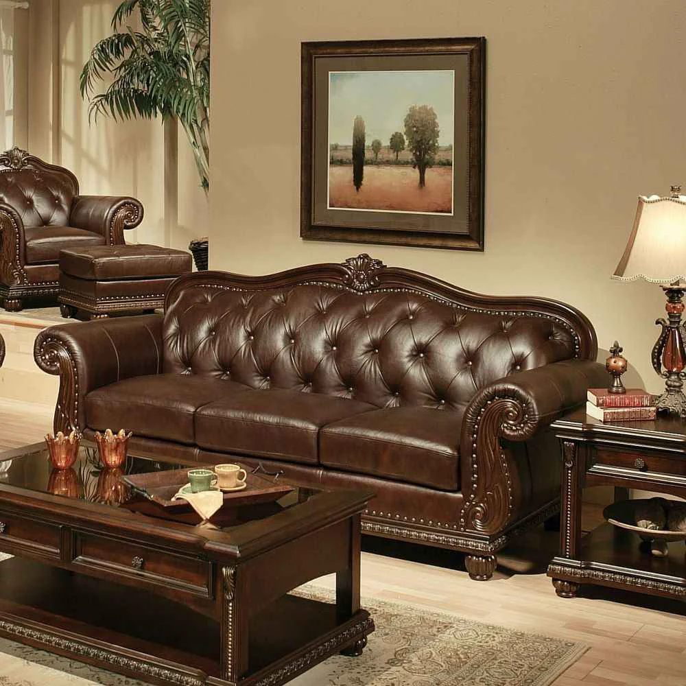 Versatile Anondale – Sofa – Espresso Top Grain Leather Match amp Cherry Organic