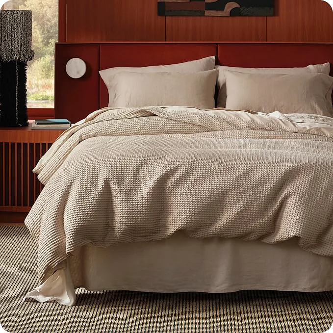 Exclusive Bedsure Cotton Duvet Cover King Size – Cotton Waffle Weave Khaki Duvet Cover PureWoven Textured Breathable Bedding Comforter Cover for All Season 1 Duvet Cover Only 104 quot x90 quot Flexible