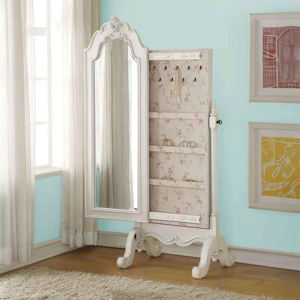 Elite Edalene – Jewelry Armoire – Pearl White Prestigious