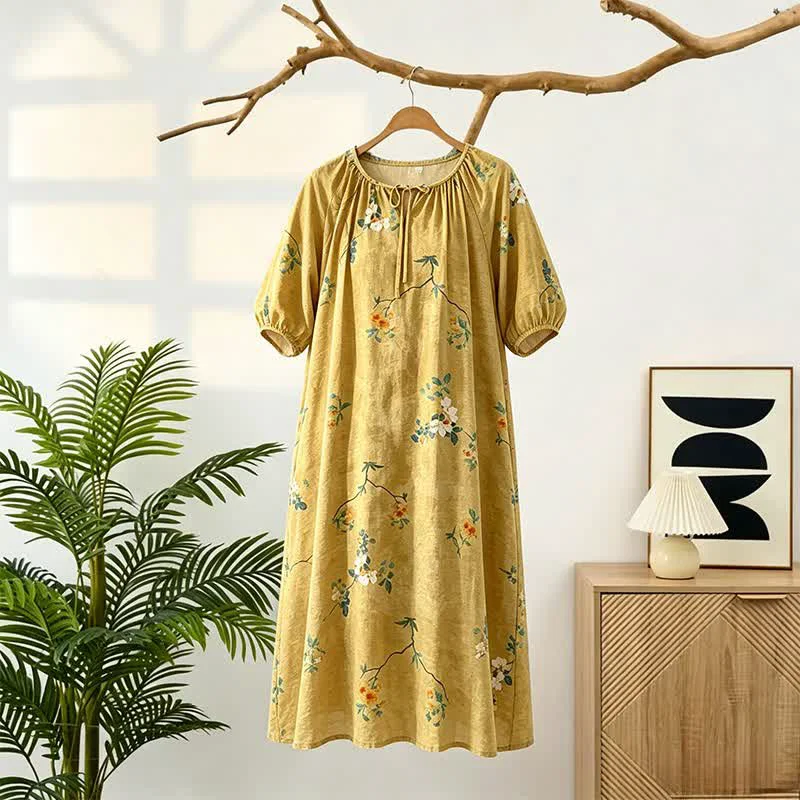 Breathable Ownkoti Vintage Floral amp Branch Lounge Dress Safe
