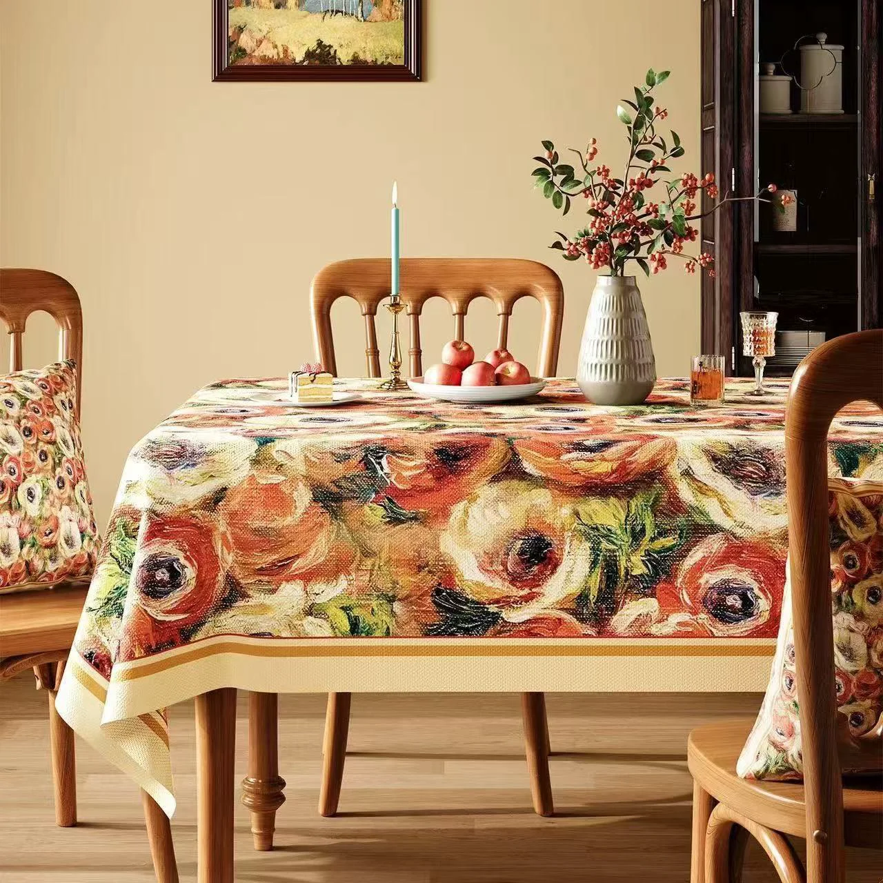 Quality Ownkoti Impressionist Oil Painting Floral Tablecloth Healthy