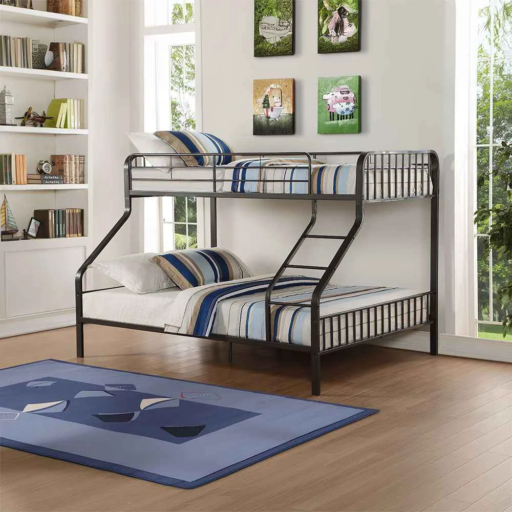 Trusted Caius – Twin Long Queen Bunk Bed – Gunmetal Crafted