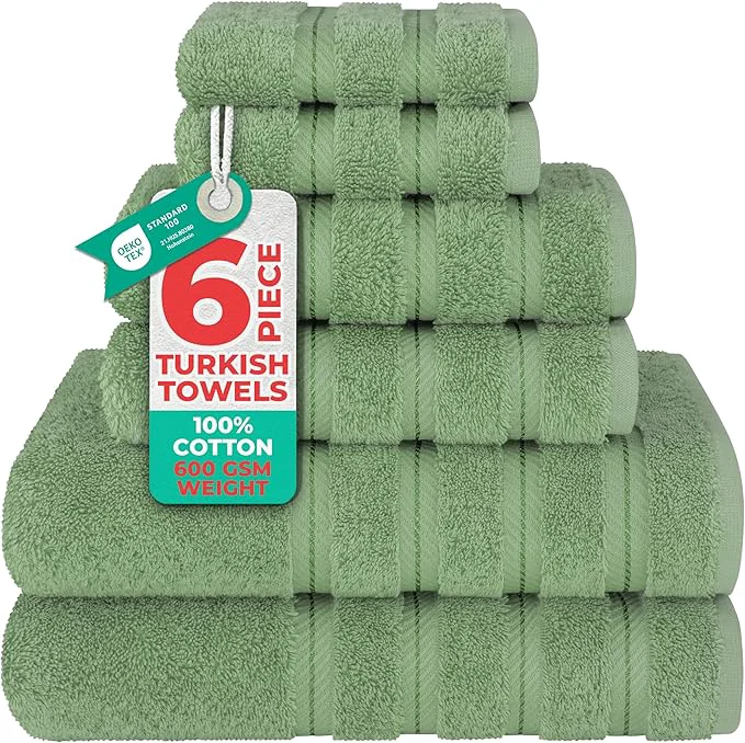 First-Class American Soft Linen Luxury 6 Piece Towel Set 2 Bath Towels 2 Hand Towel 2 User-Friendly