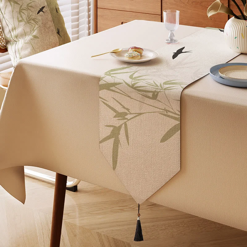 Sustainable Ownkoti Bamboo amp Swallow Ink-Wash Table Runner Enhanced