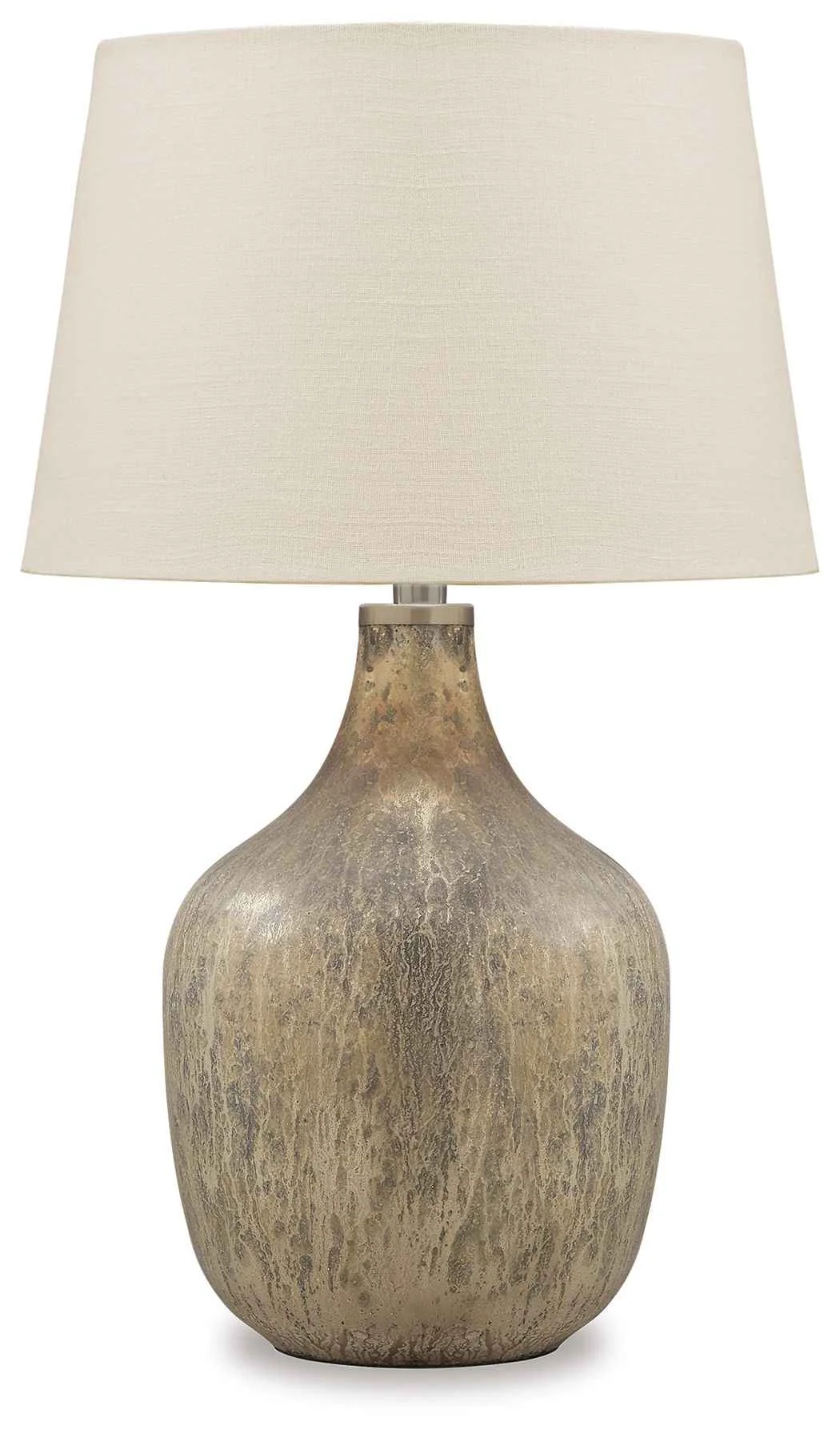 Practical Mari – Glass Table Lamp – Gray Gold Finish Refined