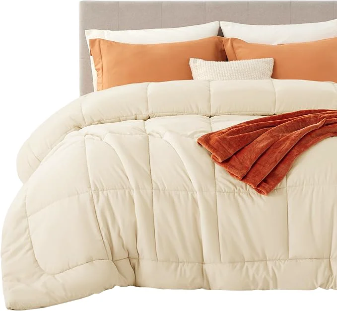First-Class Bedsure Comforter Duvet Insert – Quilted Comforters King Size All Season Duvet GentleSoft Down Bedding with 8 Tabs Gifts for Women Men Cream King 90 x 102 Inches Reusable
