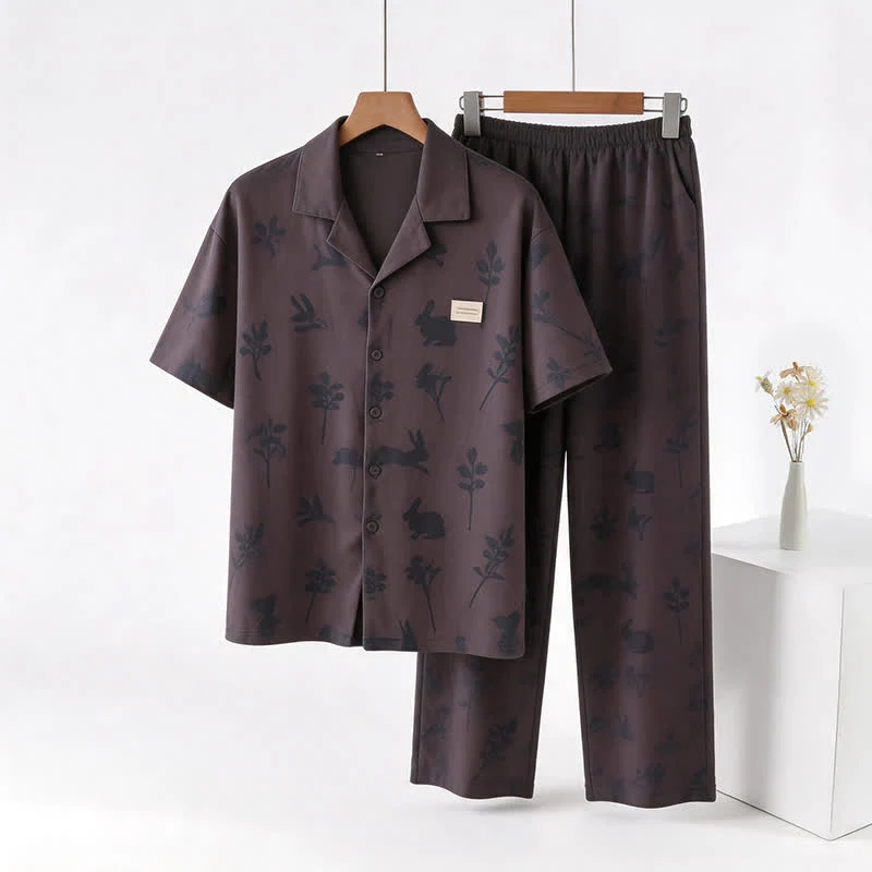 Genuine Ownkoti Cotton Rabbit amp Botanical Print Loungewear Set Durable