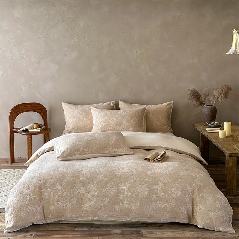 First-Class Ownkoti Camel Bamboo Sprig Jacquard Cotton Bedding Set Innovative