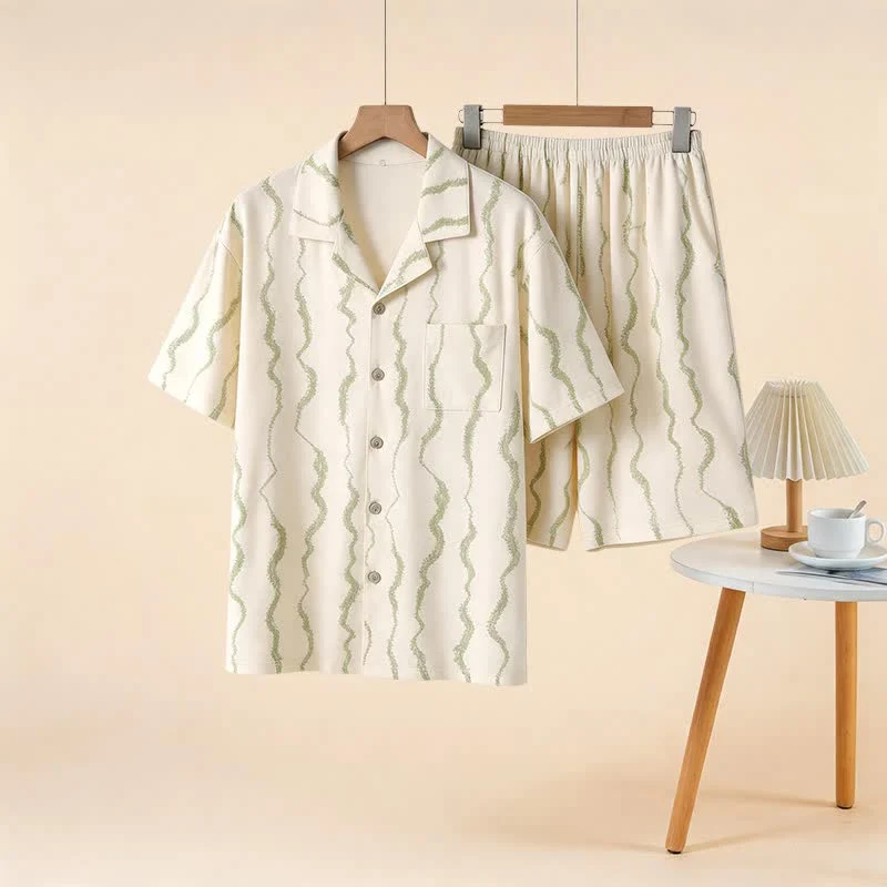 Verified Ownkoti Unisex Wavy Stripe Modal Pajama Set Sustainable