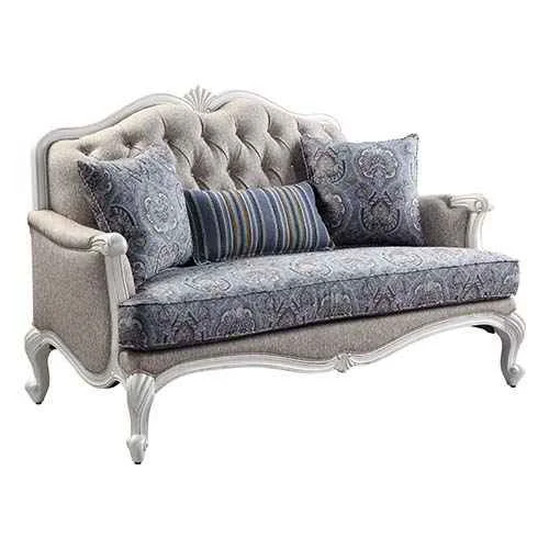 Consistent Ciddrenar – Loveseat With 3 Pillows – Fabric amp White Dependable