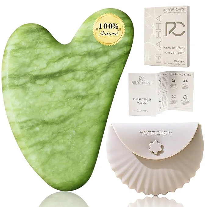 Environmentally Friendly Rena Chris Gua Sha Facial Tools Jade Guasha Tool Smooth
