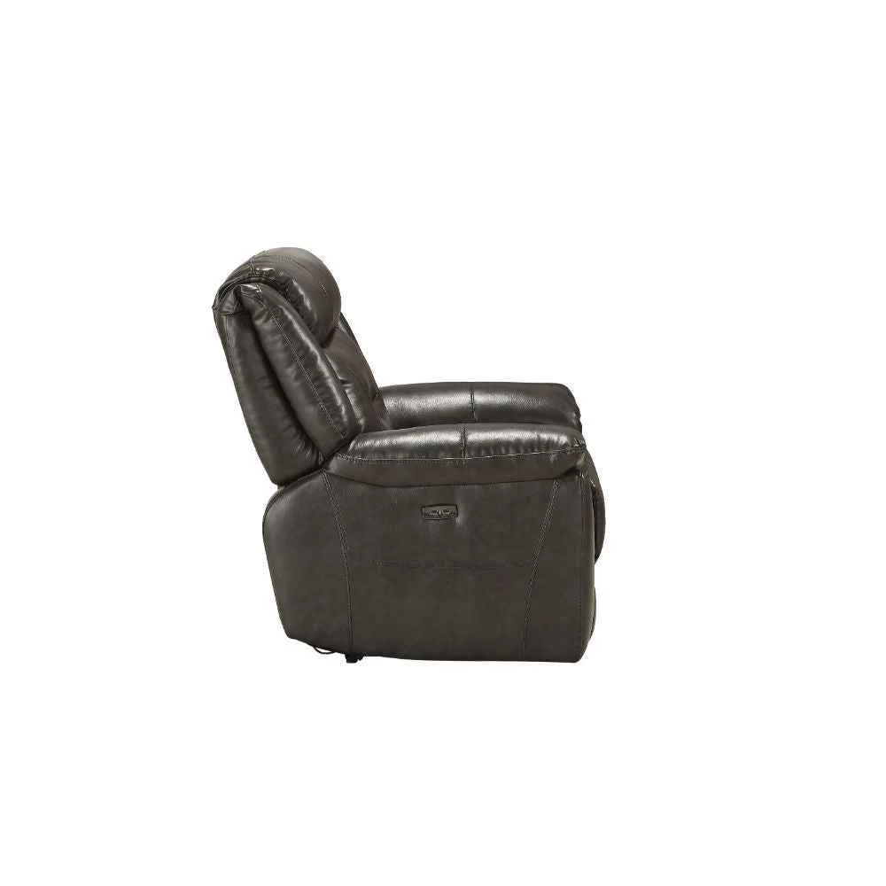 Stylish Imogen – Power Motion Recliner With USB – Gray Leather-Aire Smooth