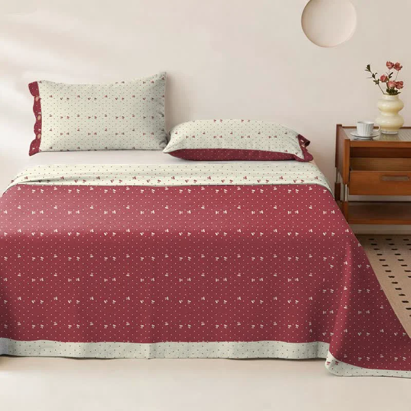 High-Performance Ownkoti Bow amp Polka Dot Cotton Gauze Bedspread Premium Material