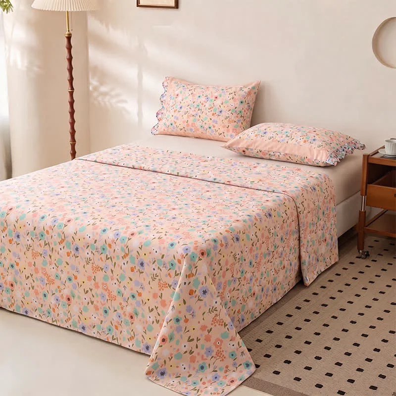 High-End Ownkoti Pink Romantic Floral Cotton Bedspread Soft