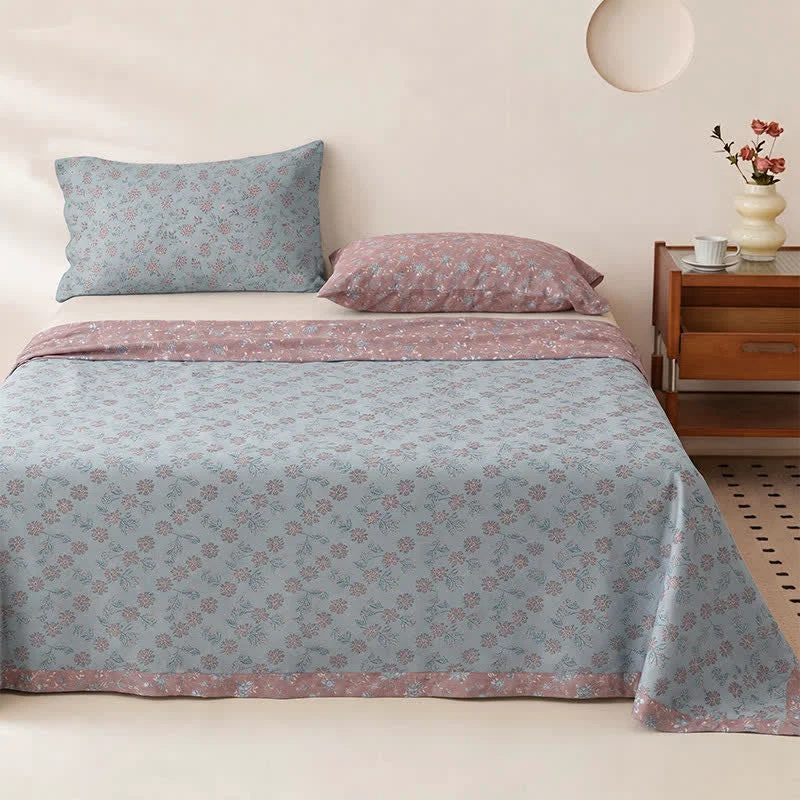 Trendy Ownkoti Ditsy Floral Reversible Cotton Gauze Bedspread Crafted