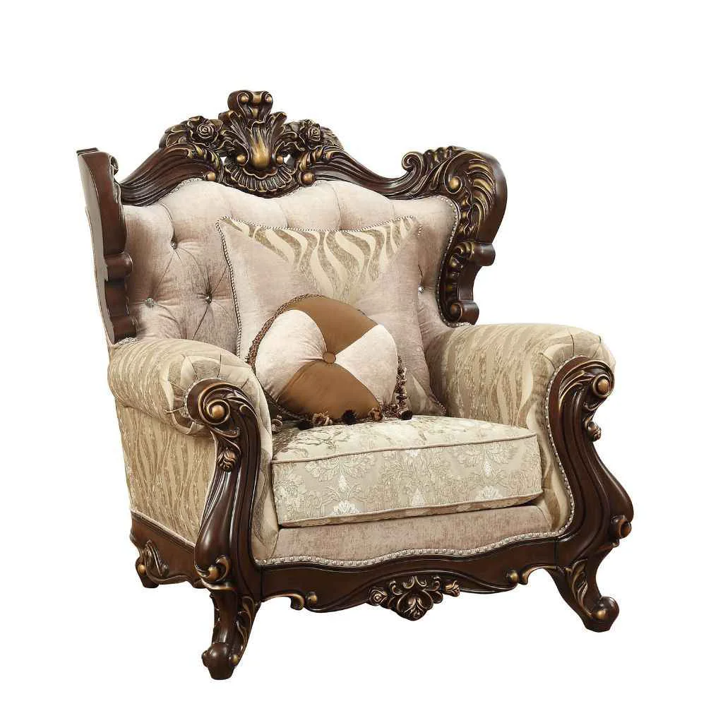 Premium Shalisa – Chair With 2 Pillows Same Lv01587 – Fabric amp Walnut Prestigious