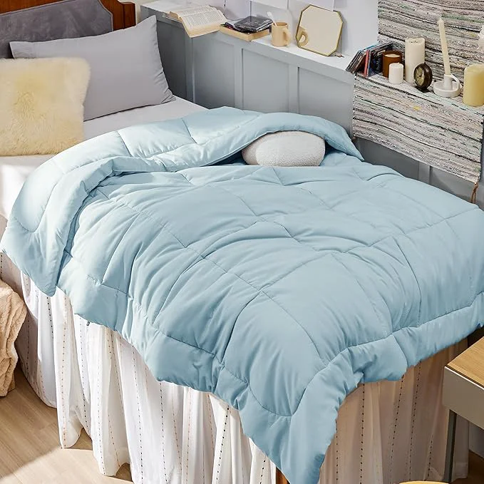 Practical Bedsure Comforter Duvet Insert – Quilted Comforters Twin Size All Season Duvet GentleSoft Down Bedding with 8 Tabs Gifts for Women Men Light Spa Blue Twin 88 x 68 Inches Reliable