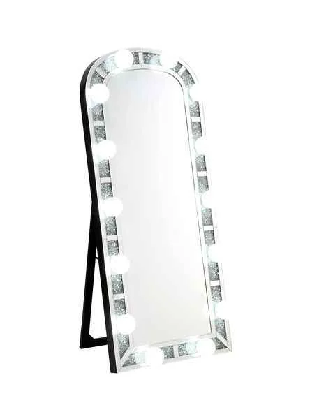 Eco-Friendly Noralie – Floor Mirror – Mirrored amp Faux Diamonds Premium Material