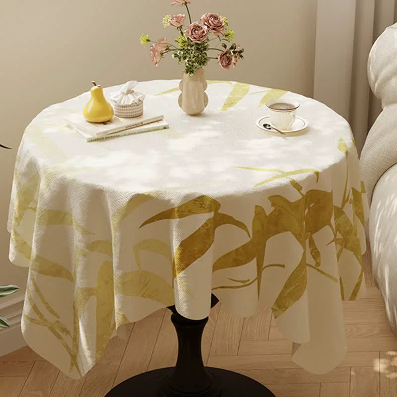 First-Class Ownkoti Country Style Botanical Leaf Print Tablecloth Pure