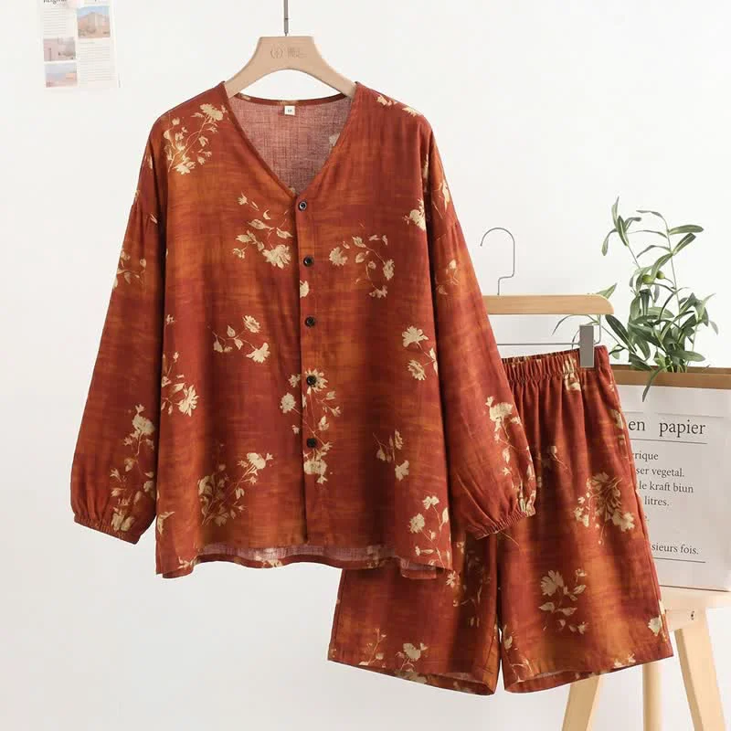 Recyclable Ownkoti Botanical Floral Button Front Women 39 s Pajamas User-Friendly