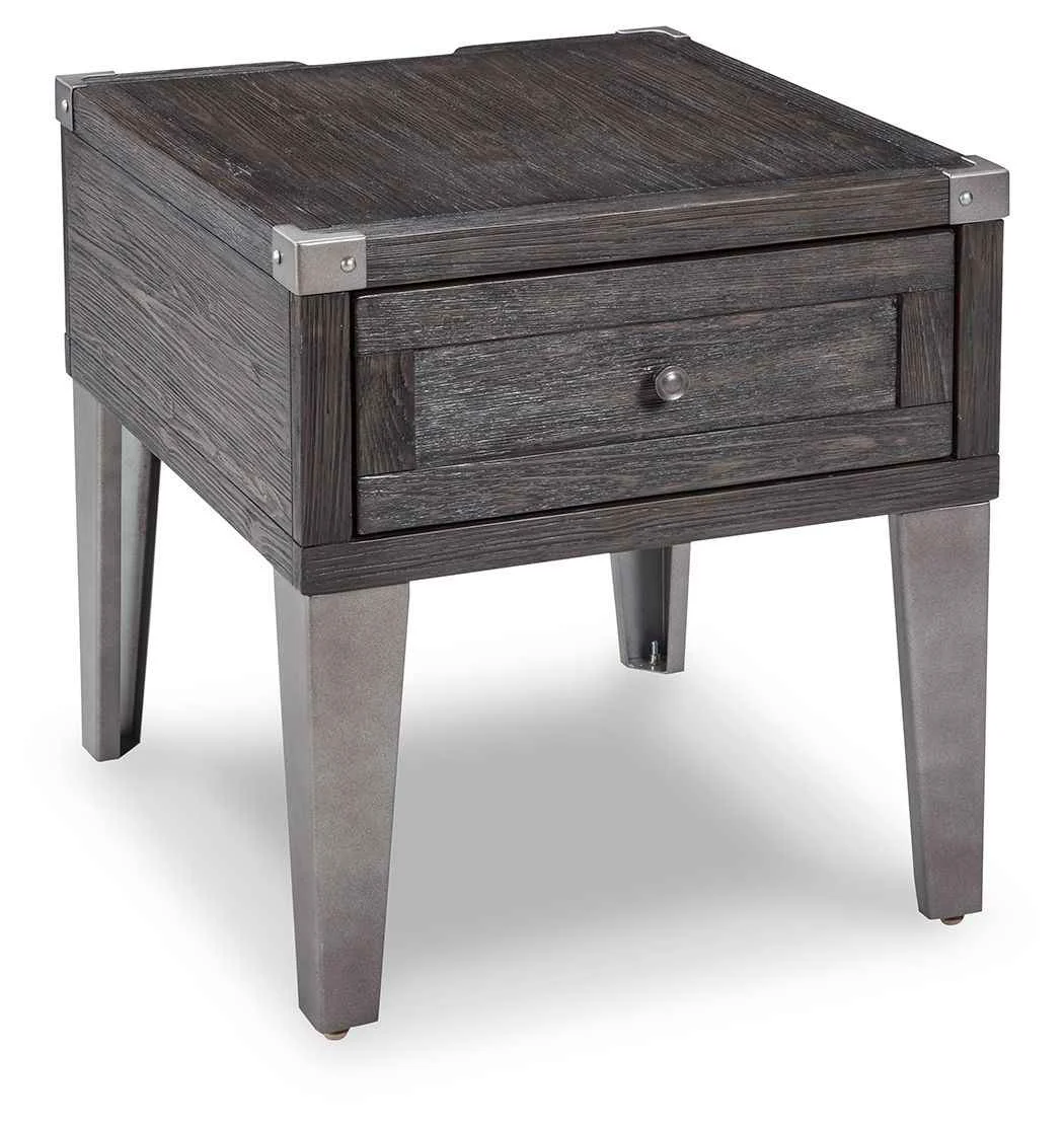 Comfortable Todoe – Rectangular End Table – Dark Gray Genuine