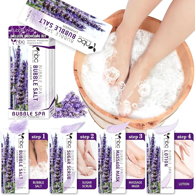 High-Grade Pedicure Kit Foot Soak Set Bubble Salt Sugar Scrub Massage Mask Massage Prestigious