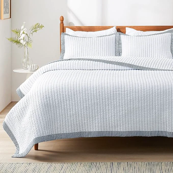 Secure Bedsure White Quilts Twin Size – Twin Quilt Bedding Set Bedspread Coverlet Lightweight Corduroy Pattern Bedspread 2-Piece Set with 68 quot x86 quot Coverlet amp 1 Pillow Sham All-Season Soft Microfiber Stylish