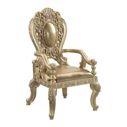 Trendy Seville - Arm Chair Set of 2 - Synthetic Leather amp Gold Carefully Designed