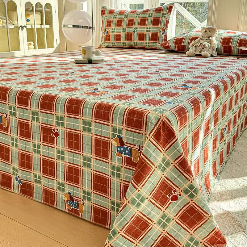 Casual Ownkoti Cottage Dog amp Plaid Cotton Bedspread World-Class