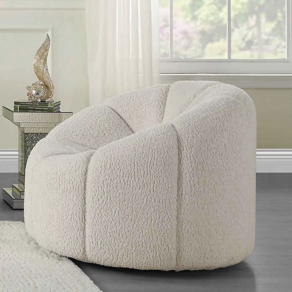 Fast Osmash – Chair With Swivel – White Teddy Sherpa Green