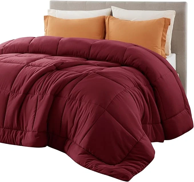 Dependable Bedsure Comforter Duvet Insert – Quilted Comforters Full Size All Season Duvet GentleSoft Down Bedding Blanket with 8 Tabs Gifts for Women Men Red Full 86 x 82 Inches First-Class