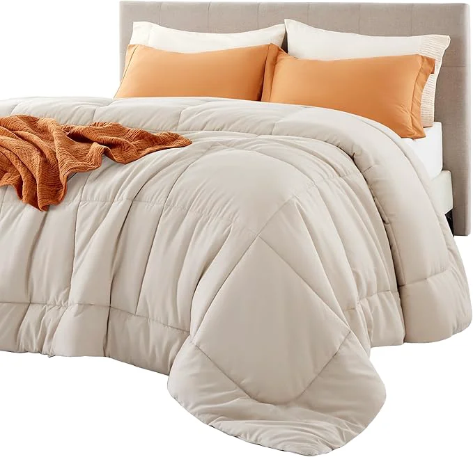 Unique Bedsure Comforter Duvet Insert – Quilted Comforters Cal King Size All Season Duvet GentleSoft Down Bedding with 8 Tabs Gifts for Women Men Linen California King 96 X 102 Inches Recyclable
