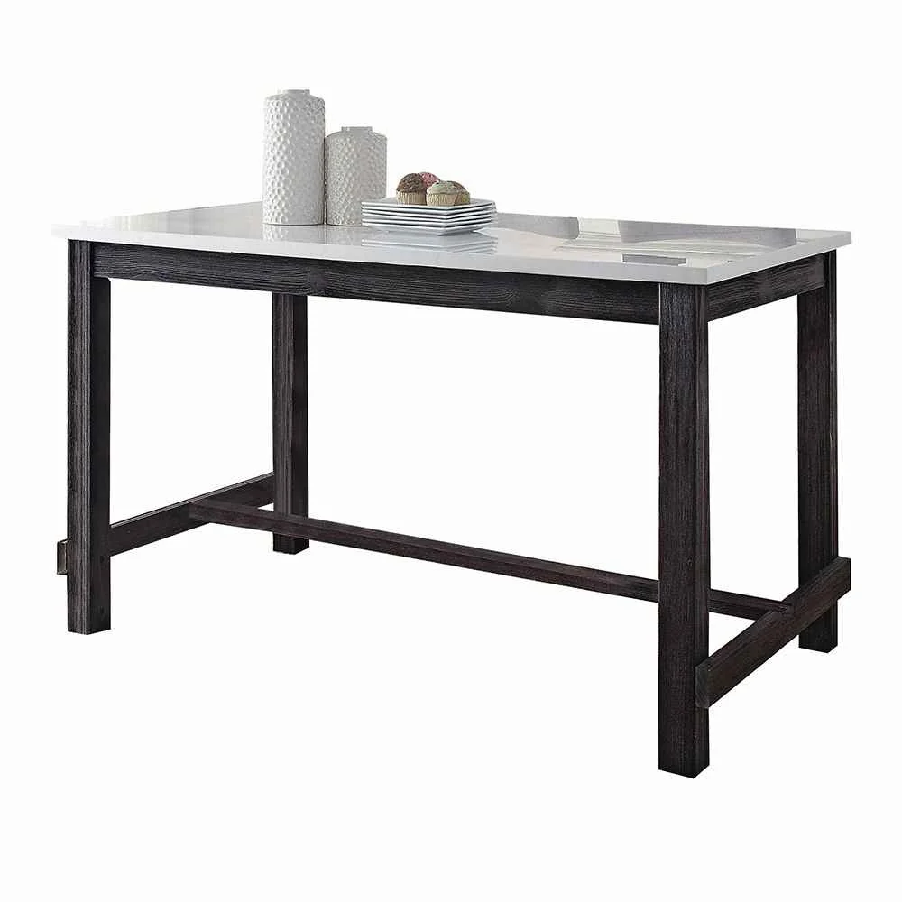 Trusted Yelena – Counter Height Table With Marble Top – Marble Top amp Weathered Espresso Minimalist