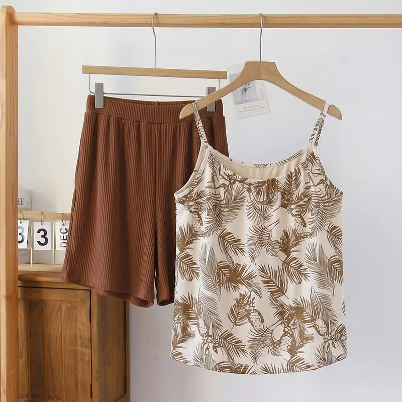 Durable Ownkoti Tropical Palm Print Modal Cami Pajamas Original Design