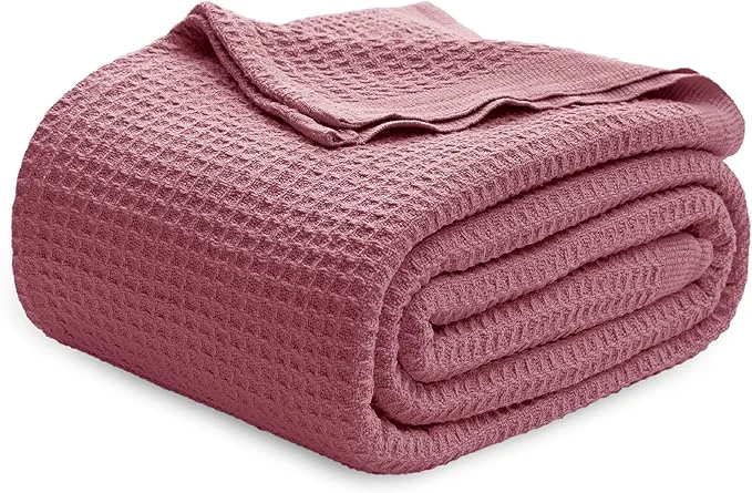 Efficient Bedsure Gentlesoft Cotton Blanket Twin XL Size for College Dorm – Breathable and Soft for Spring Summer Waffle Weave Twin Blanket for Bed Dorm Room Essentials Dusty Rose 66×90 inches Responsible